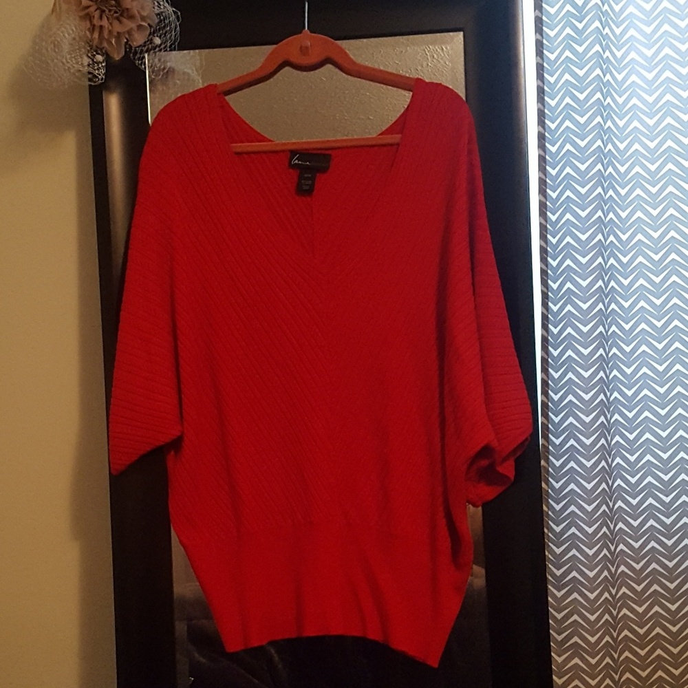 Bright Red Light Sweater🌷⚘🥀